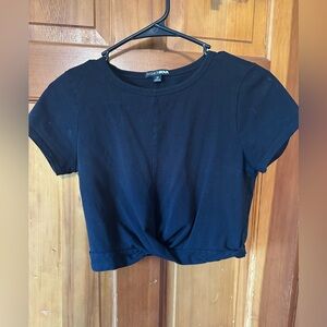 Fashion Nova Classic Black Cropped Fitted Tee